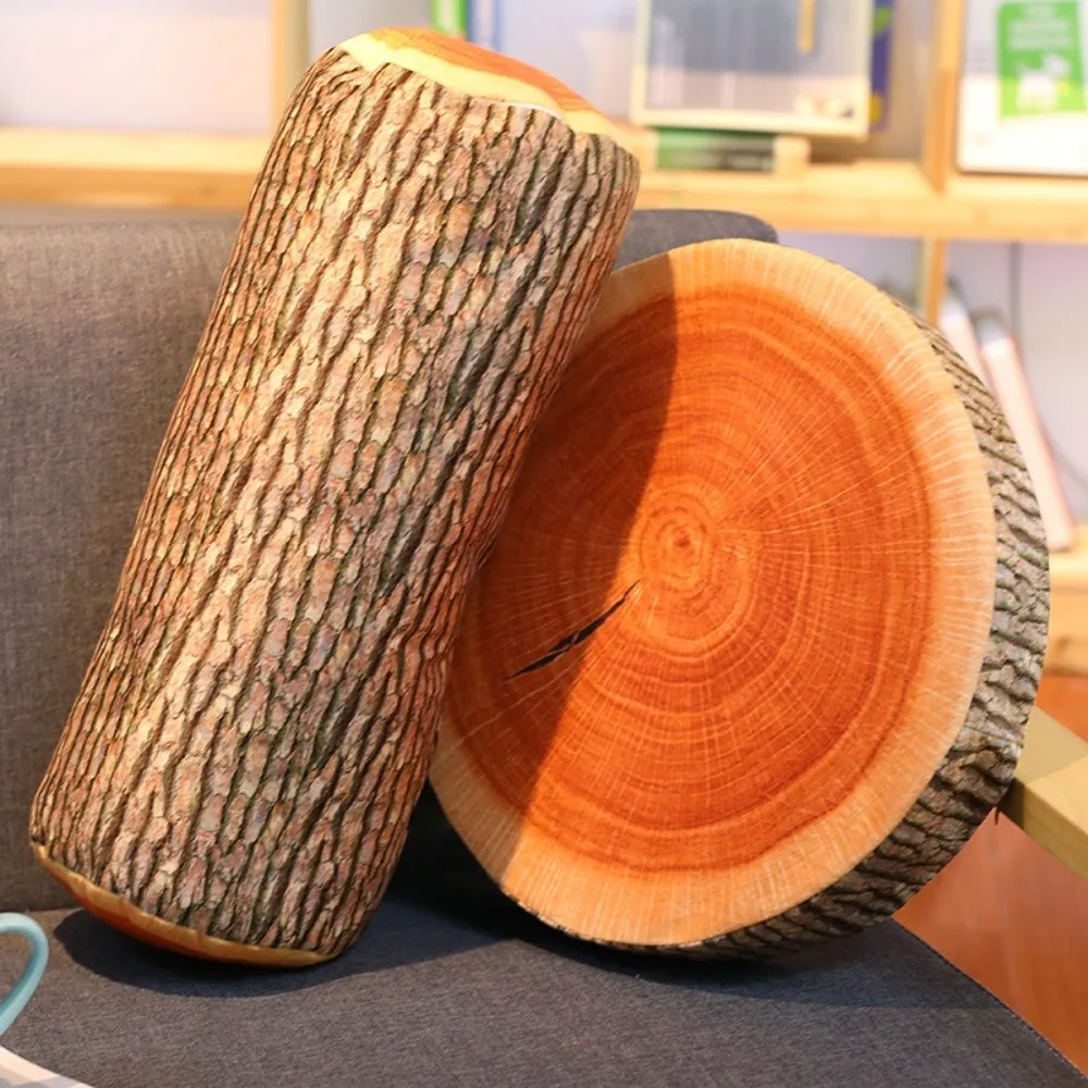 

New Ginkgo Tree Simulation Tree Stump Pillow Simulation Appearance Tree Stump Shape Plush Pillow Soft Soft Seat Cushion Office