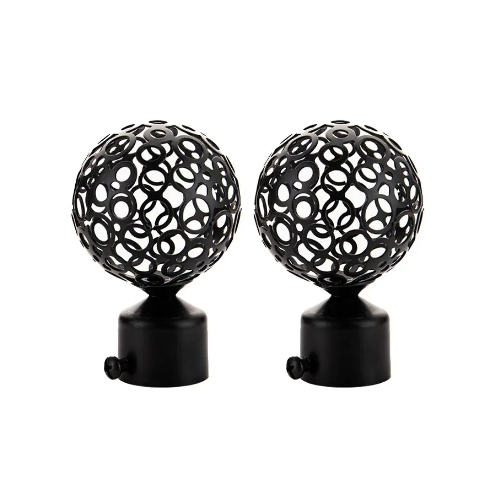 Durable 22/28mm Household Hollow Out Iron Curtain Rods Ends Caps Curtain Rods Head Roman Rod Head Curtain Accessories