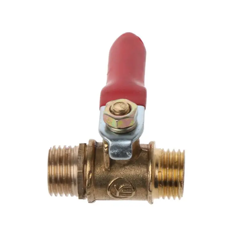 1/4" Ball for Valve Male to Male Pipe BSP Brass Ball for Valve Shut Off Switch with Red Lever Handle for Water Oil Drop Shipping