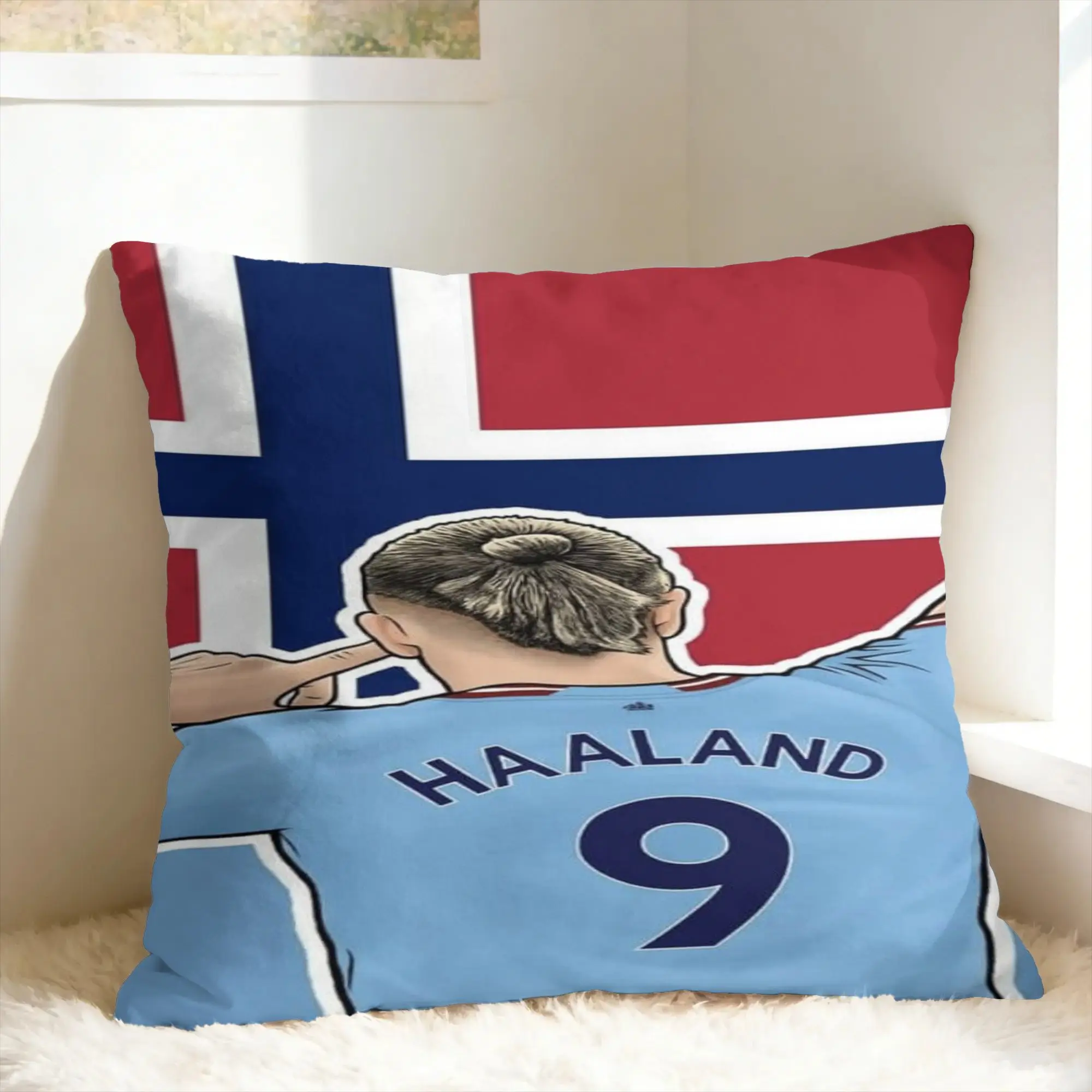 Norway Haaland soccer fan Pillow Case  Custom Pillow Cover Retro Trendy Pillowcases For Wedding Party Home Decor