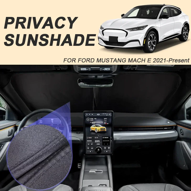 Car Blackout Privacy Window Shade For FORD MUSTANG MACH E 2021-2026Auto Anti-UV Heat Insulation Protect Cover Interior Accessory