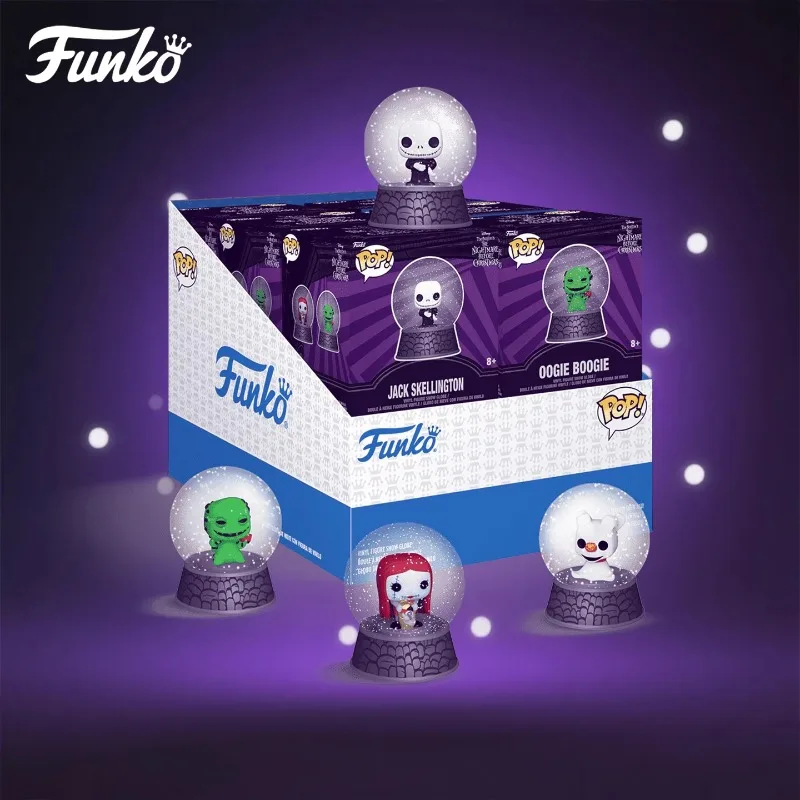 FUNKO POP – Mini boîte aveugle de Globe à neige Disney's The Nightmare Before Christmas, décoration de bureau, modèle d'ornement, jouets à collectionner