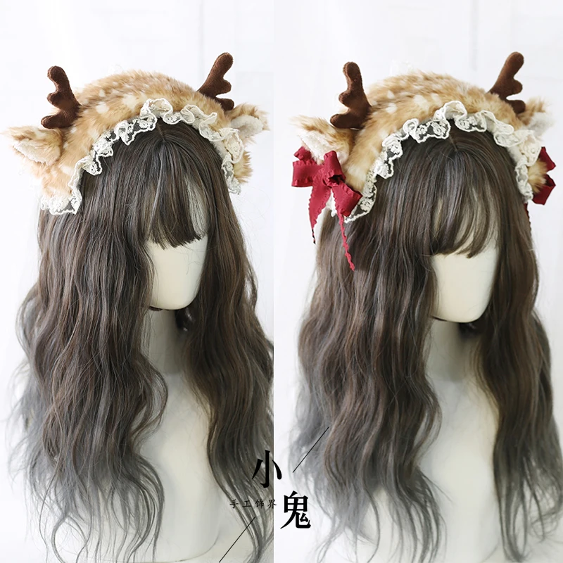 Japanese cute deer antlers hair with hair hoop lolita headdress hair band hairpin hair KC in the New Year