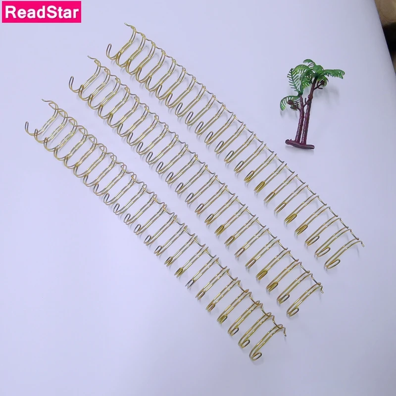 

8PCS/LOT Light Gold A4 3:1/2:1 Pitch 6.4-38.1mm OY Double Coil Double Loop Wire Calendar Binding Comb Bindiing Wire Rings