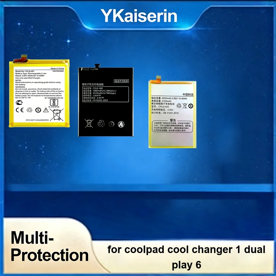 Аккумулятор для мобильного телефона, высокоэффективный, CPLD-407, CPLD-403, CPLD-180, 4000-4100 мАч, для Coolpad Cool Changer 1 Dual Play 6