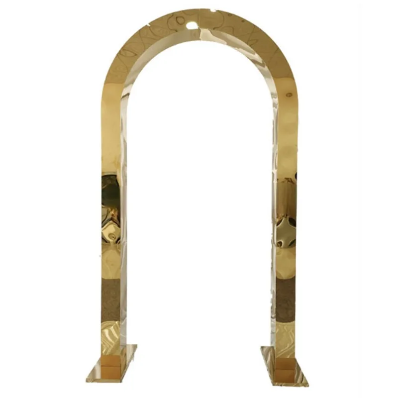 Gold Stainless Steel Mirror Stage Frame  Shiny Arch For Festival Event Decor Wedding Backdrop Stand Wall