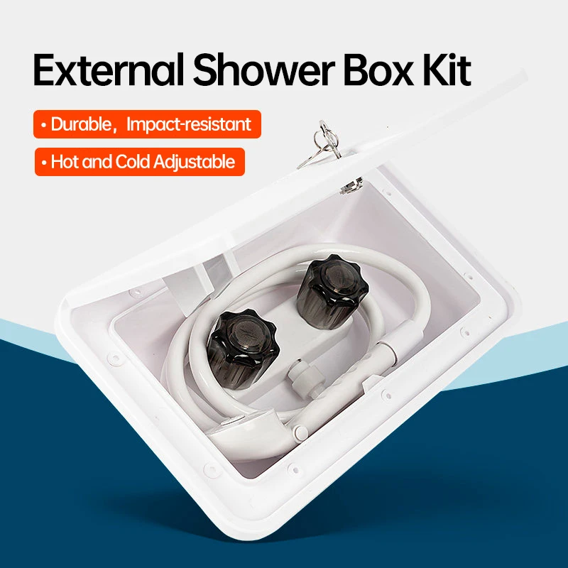 

RV Shower Box Kit for Camper Trailer Boat Marine Yacht Motorhome Caravan Exterior Wall Mount Shower Accessory