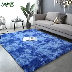 Nordic Casual Fluffy Anti Slip Mixed Color Carpet Living Room Bedroom Center Carpet Black Gray White Colored Large Size Carpet
