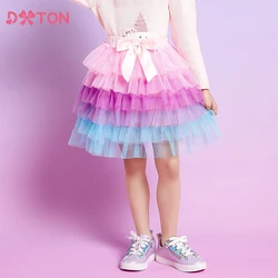 DXTON Girls Tutu Skirts Gradient Tulle Toddler Kids Princess Ball Gown Pettiskirt Layered Mesh Children's Ballet Dance Skirt