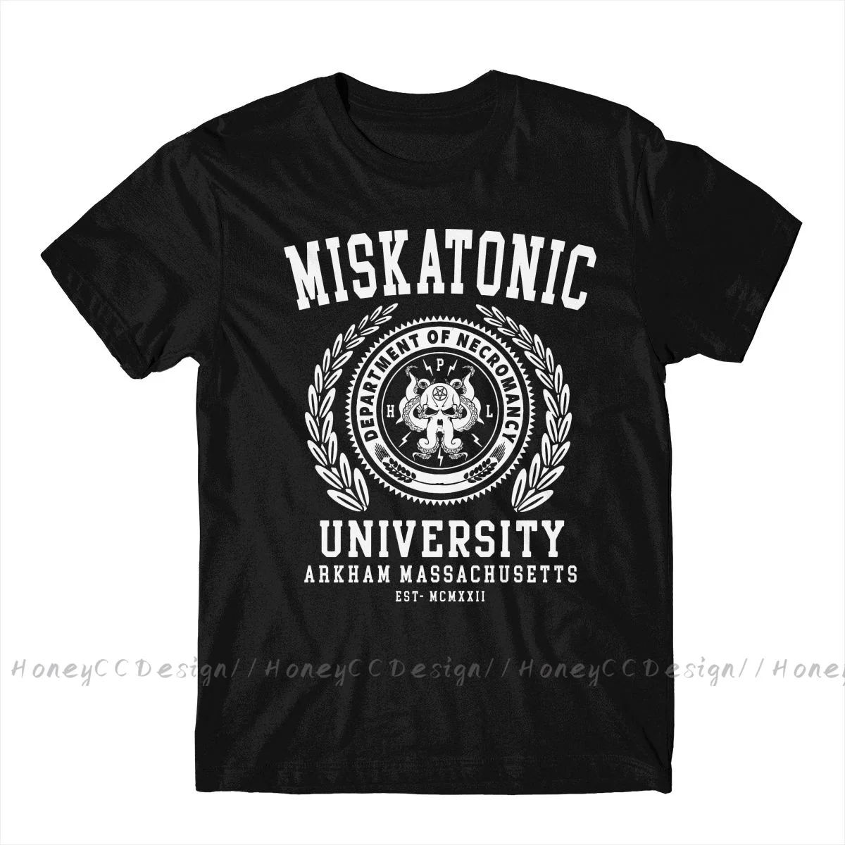 Cthulhu Lovecraft New Arrival T-Shirt MISKATONIC UNIVERSITY Shirt Crewneck Cotton Men TShirt For Adults Plus Size