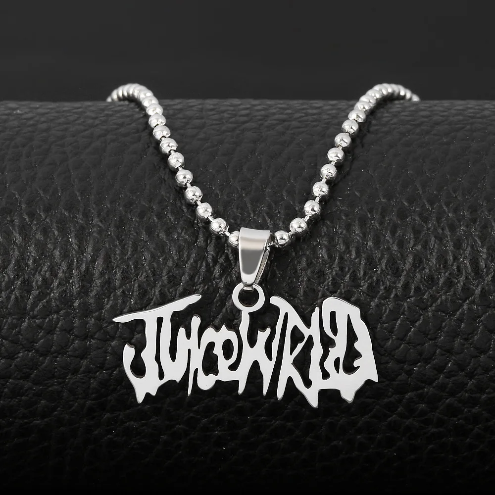 JUICE Wrld Pendant Necklace Singer Rapper Letter Name Chain Stainless Steel Necklace Fans Memorial Jewelry Gift femme Mujer