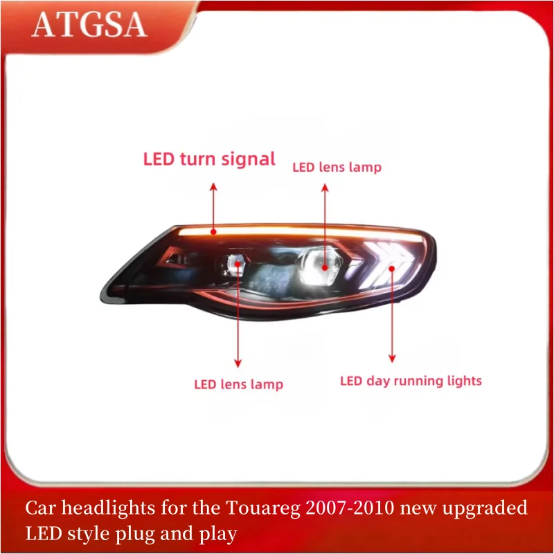 

Car headlights for the Touareg 2007-2010 new upgraded LED style plug and play
