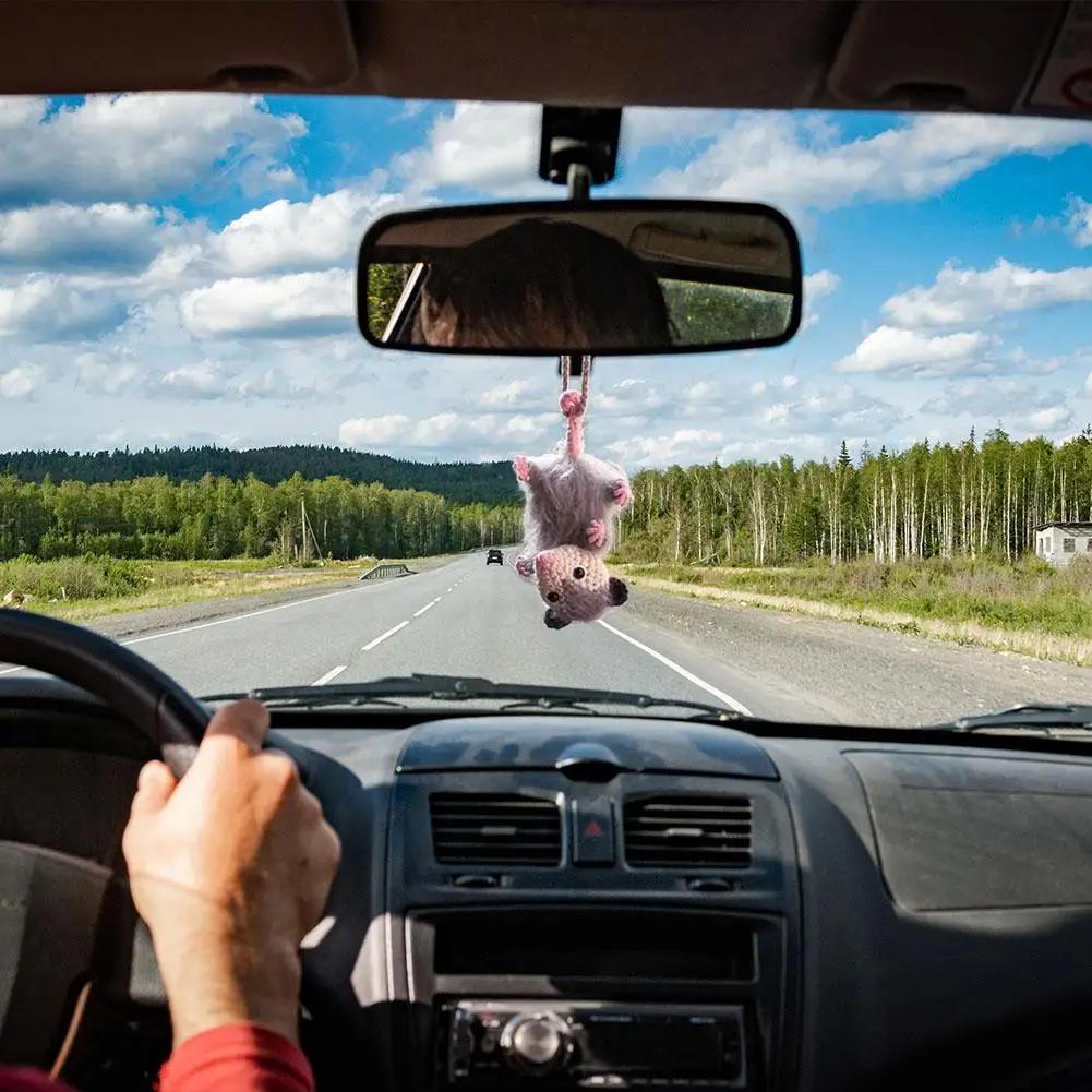 أفخم لطيف صغير ماوس سيارة مرآة الرؤية الخلفية قلادة الديكور أفخم ديكور السيارات الداخلي عشاق الحيوانات والسائقين هدية محببة #3