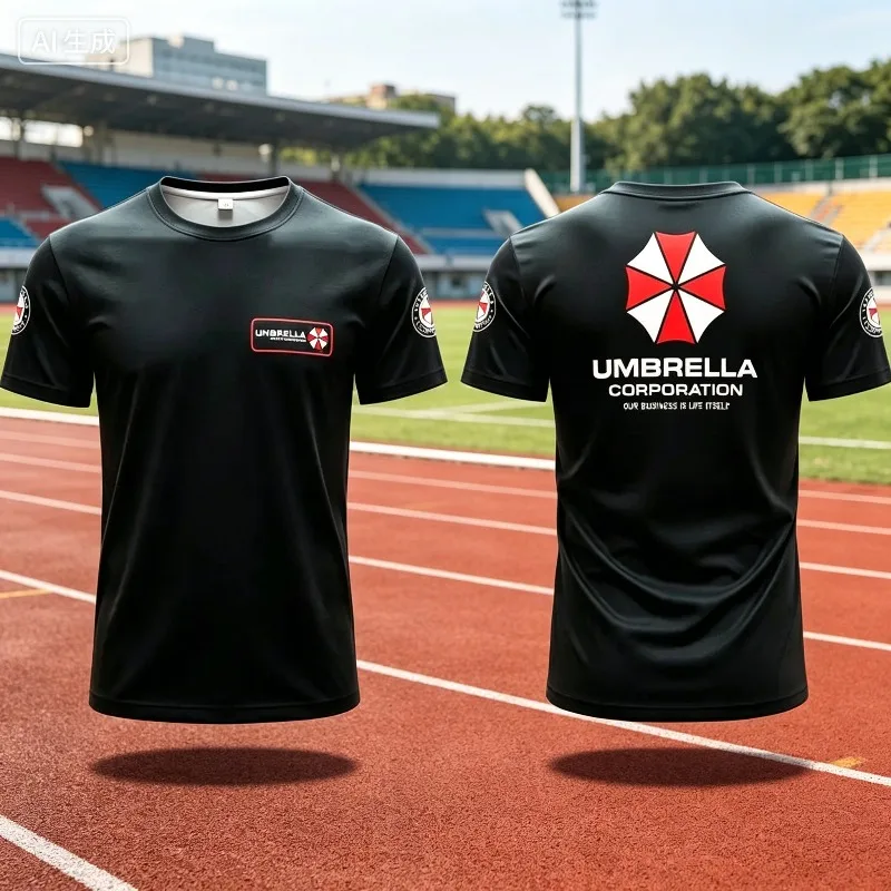 Umbrella Corporation Iconic Logo Slogan Printed T-Shirt Summer Breathable Short-Sleeve Top Gamer Outdoor Casual Fashion Tee