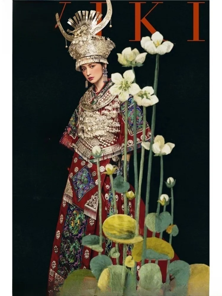 

Ethnic costumes women's headwear embroidered clothing and new style photography