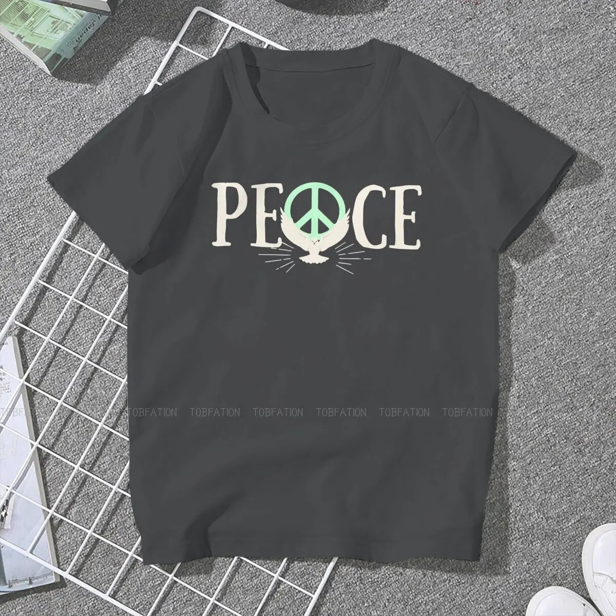 Peace Dove O Neck T-shirt para meninas, puro algodão, roupas clássicas, linda, 5XL, venda quente