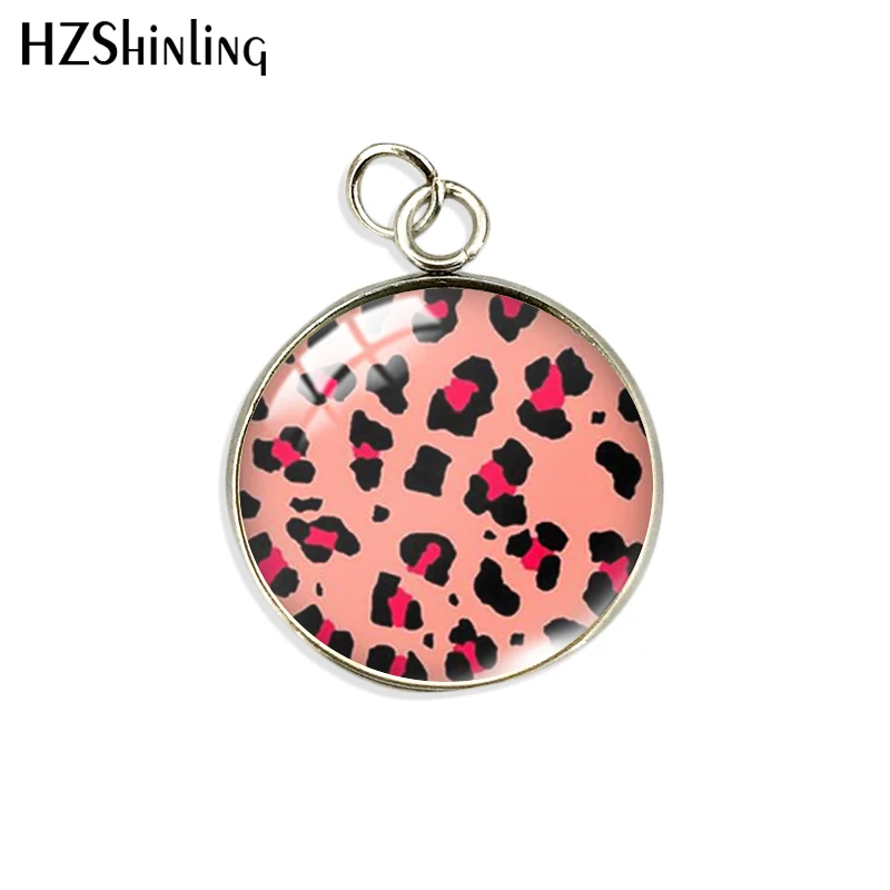 2023 Newm Arrival Fashion Colorful Leopard Print Jewelry Round Glass Dome Pendant Handmade 14mm 20mm Charms Pendants