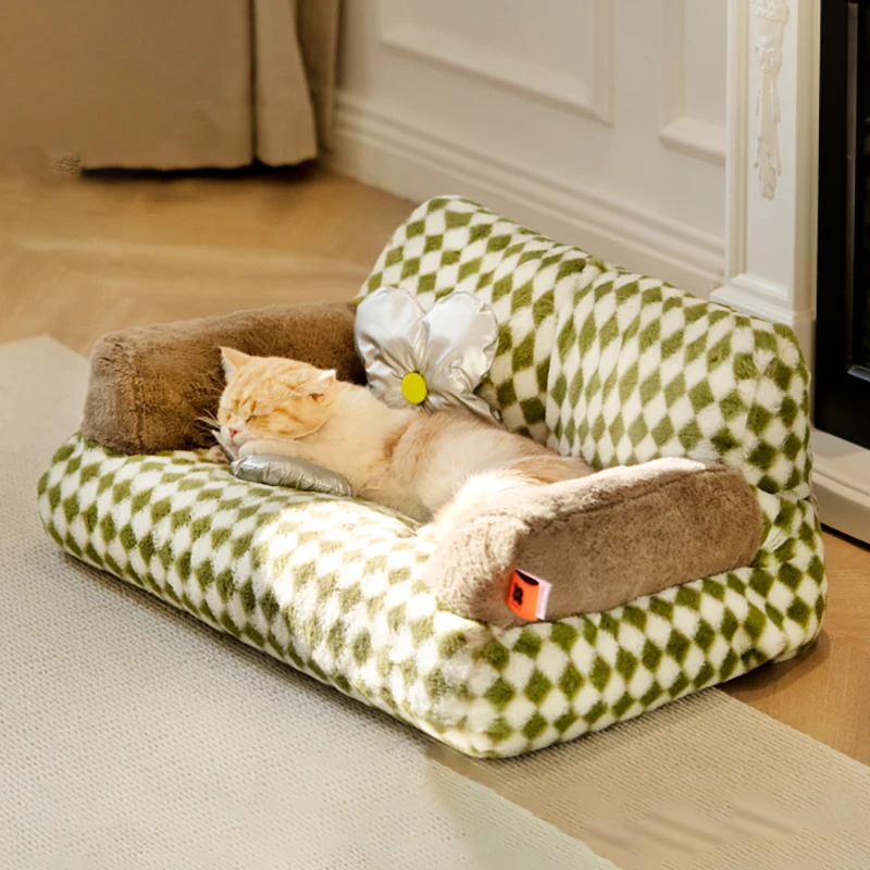 Comfortable Vintage Cat Sofa Pet Bed Sleeping Pad for Cats Cosy Puppy Bed 66cm Long By 37cm Wide