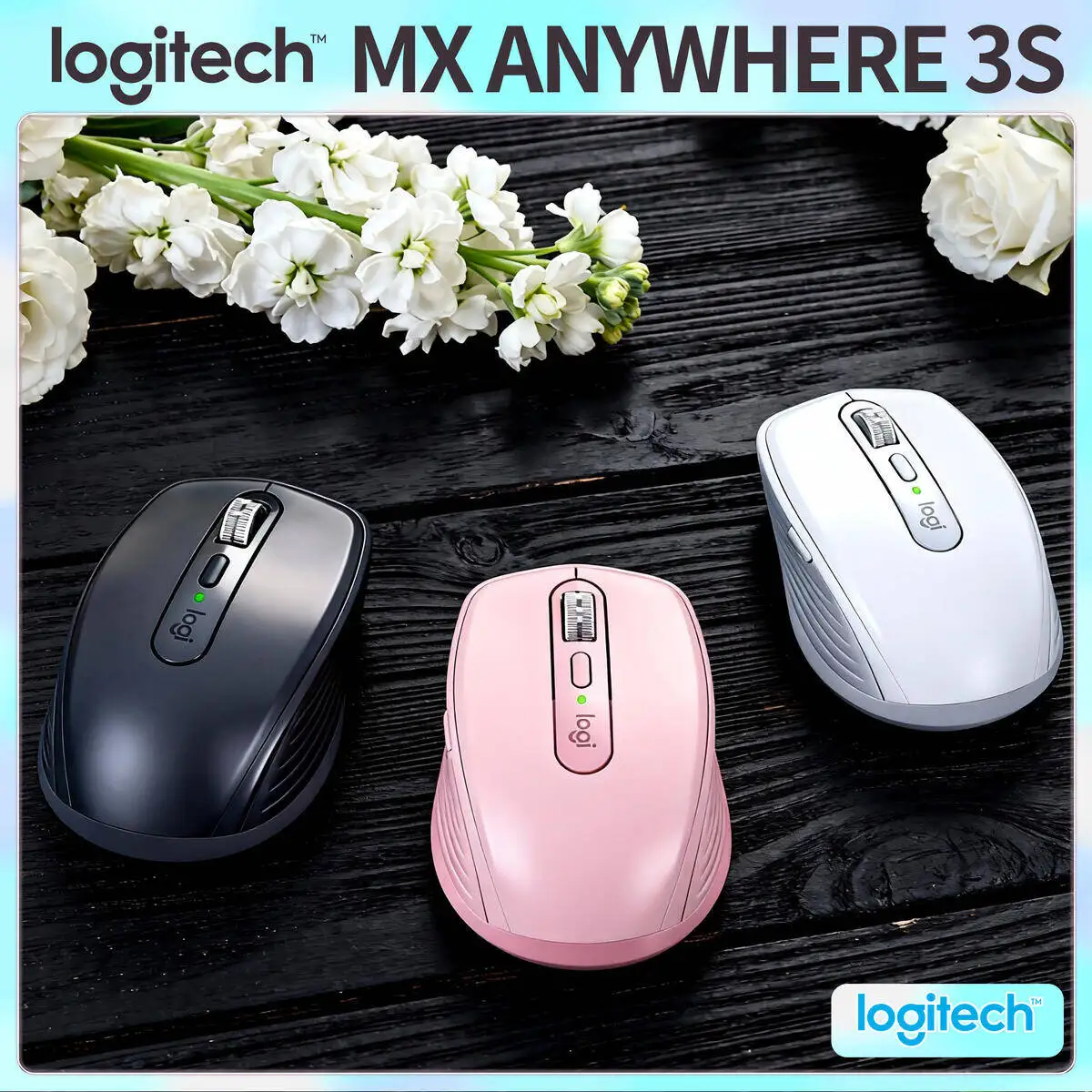 

Logitech MX Anywhere 3S Bluetooth Mouse for MacBook Air Pro Silent Scrolling Office Travel