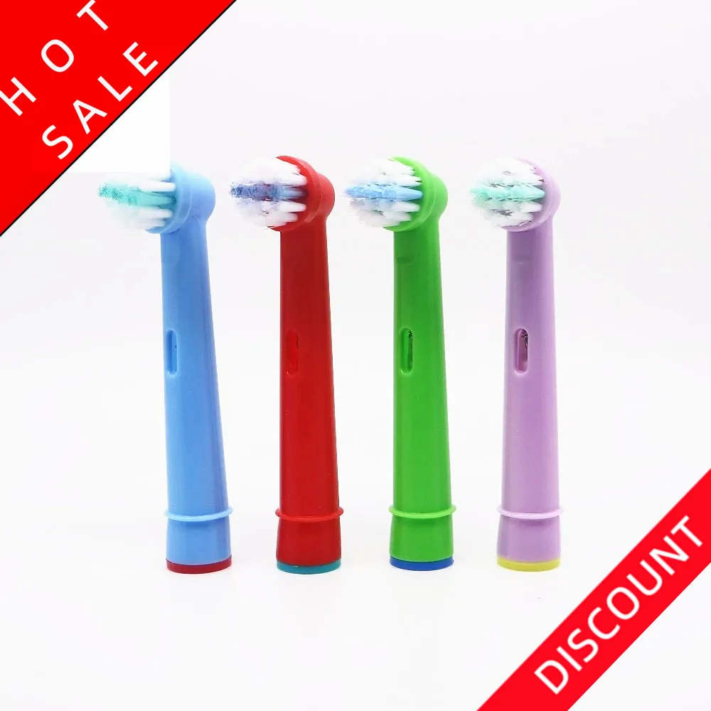 Cabezales de repuesto para cepillo de dientes Oral-B para niños, 4 piezas, compatible con Advance Power/3D Excel/Triumph/Pro Healt