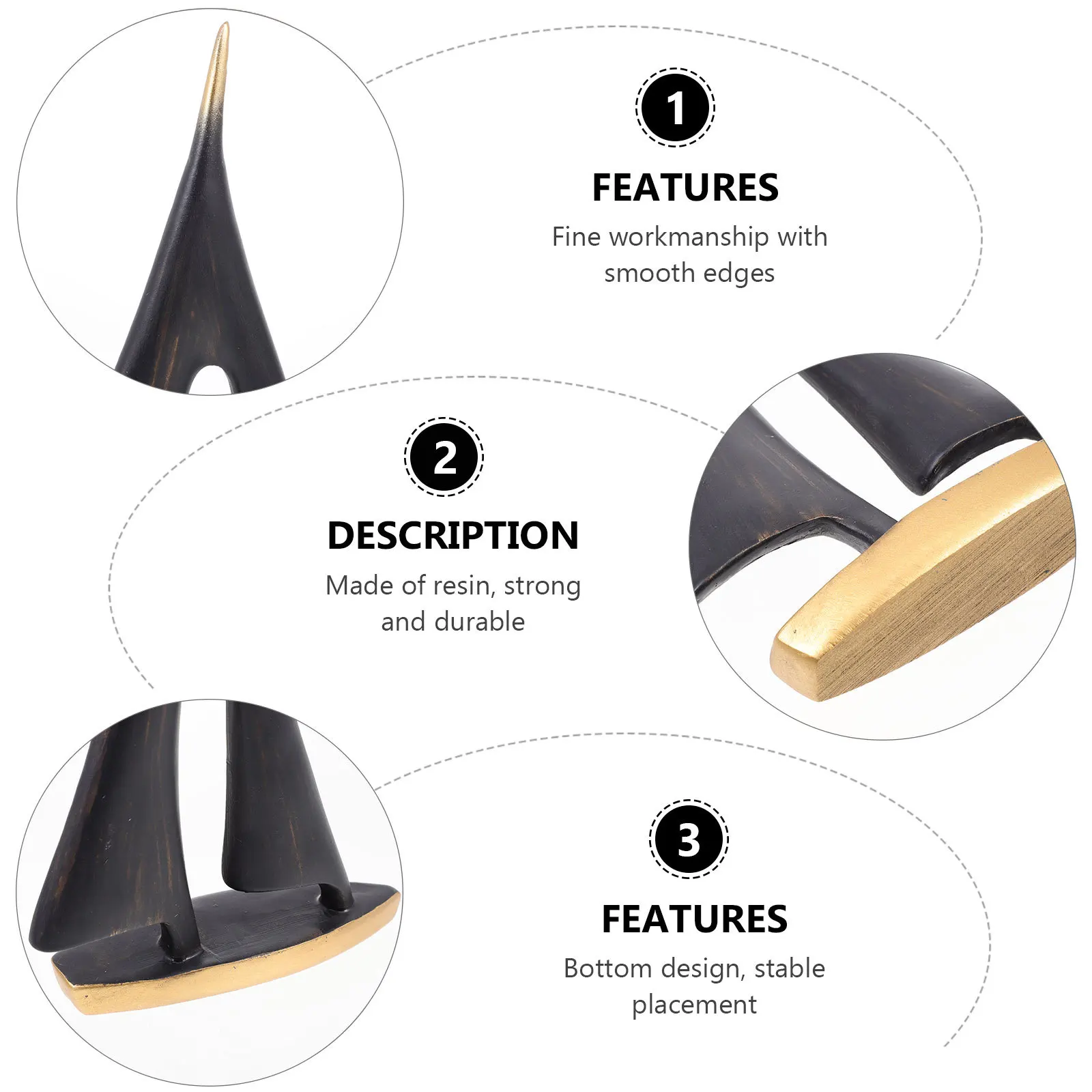 

Resin Simulated Sailing Ships Retro Home Decor Exquisite Craftsmanship Premium Materials Practical Mini Size Desktop