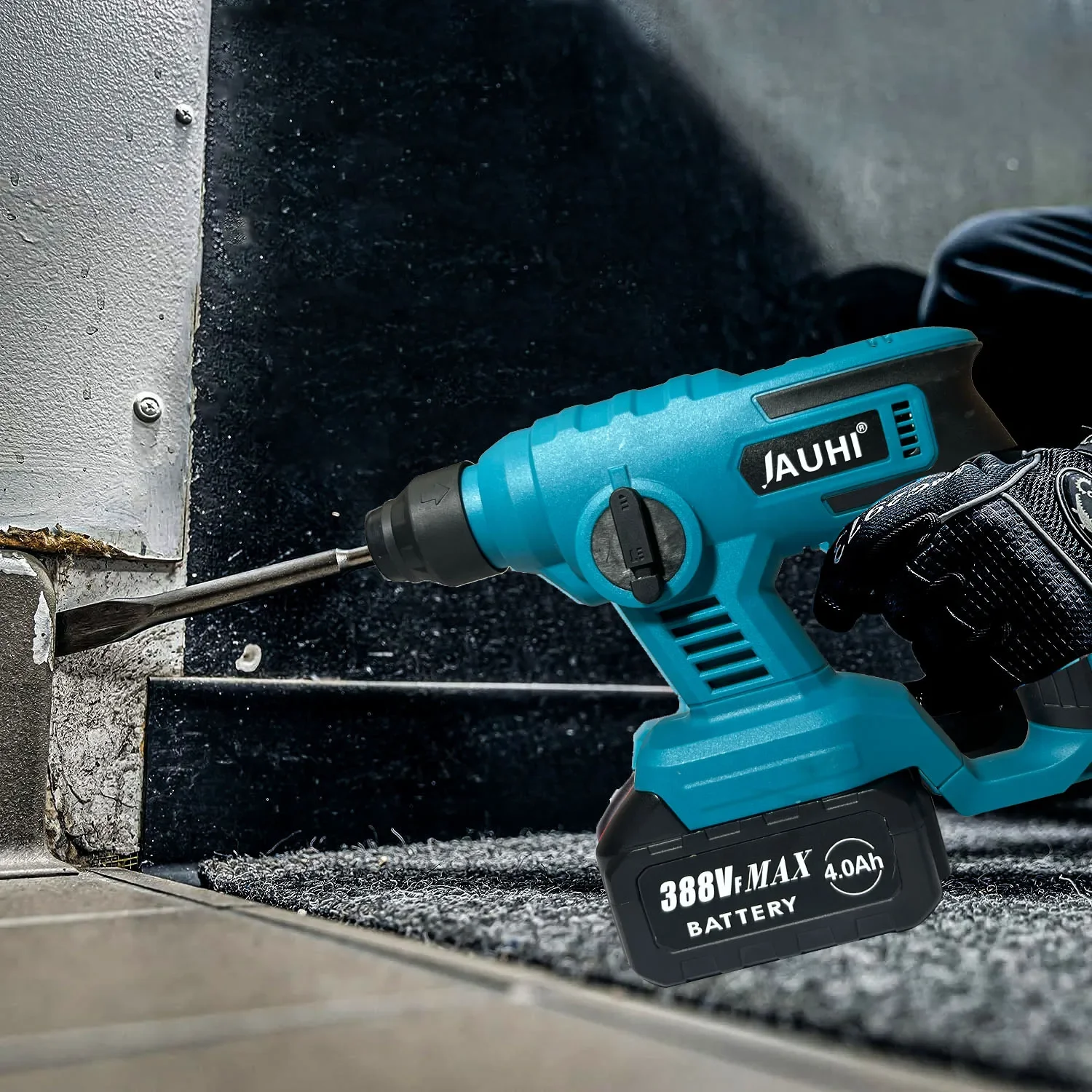 JAUHI-Electric Cordless Rotary Hammer, Electric Drill, Rechargeable, Battery Makita 18v, 1000w, 3600rpm, 8600ipm