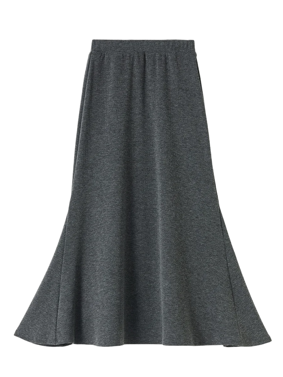 Doux taille haute tricoté Fi queue f jupe femmes mi-longue a-ligne robe automne nouveau Sle décontracté Polyester fibre jupe