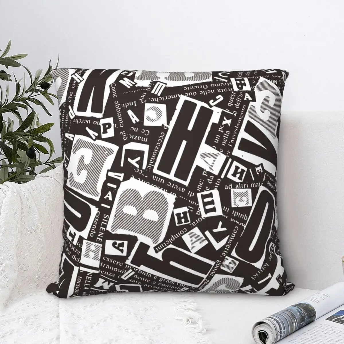 Urban Retro Style Square Pillowcases Polyester Home Graffiti Letters Cushion Cover Creative Decor Throw Pillow Case 40*40