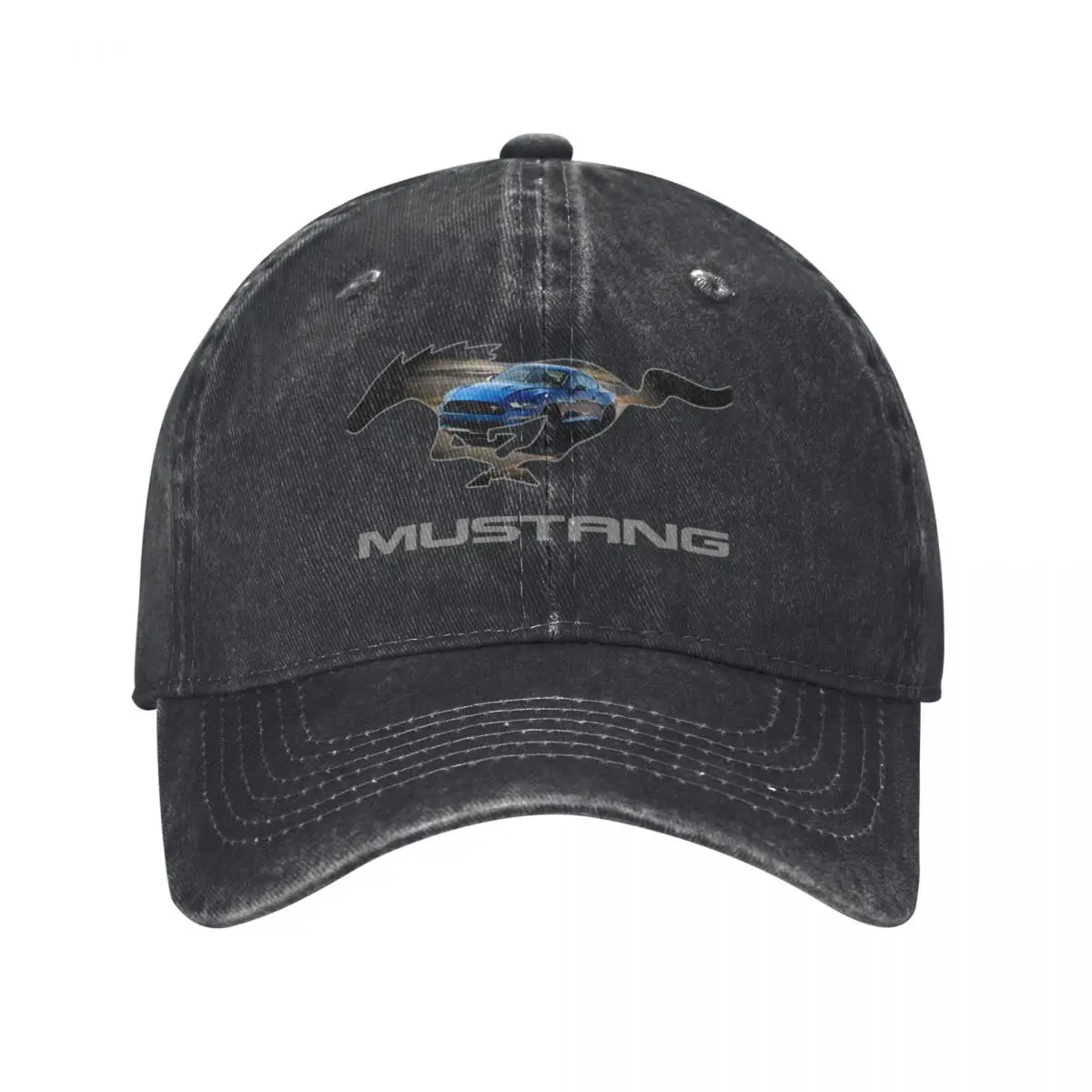 Ford Mustang GT Logo Emblem Design (Blue on Black) Baseball Cap New Hat New In Hat Mountaineering Snapback Cap Girl'S Hats Men's