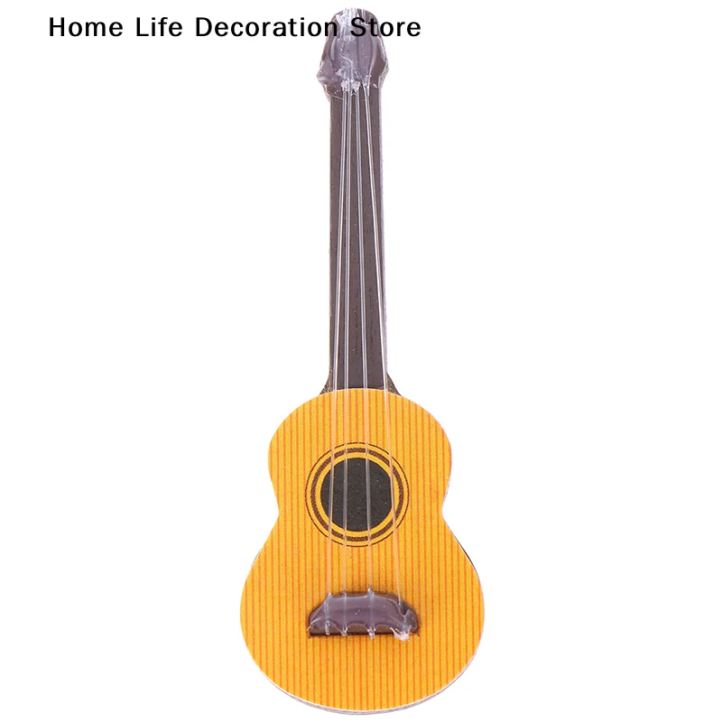 【TG】Miniature Guitar Accessories for Dollhouse Ornament 1:12 Scale Instrument Doll House Decorations Collectible Items