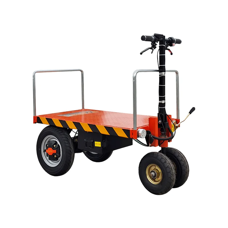 Portable Four Wheel Steel Design Electric Flat Trailer Tile Elevator Shopping Storage Four Wheel Steel Storage