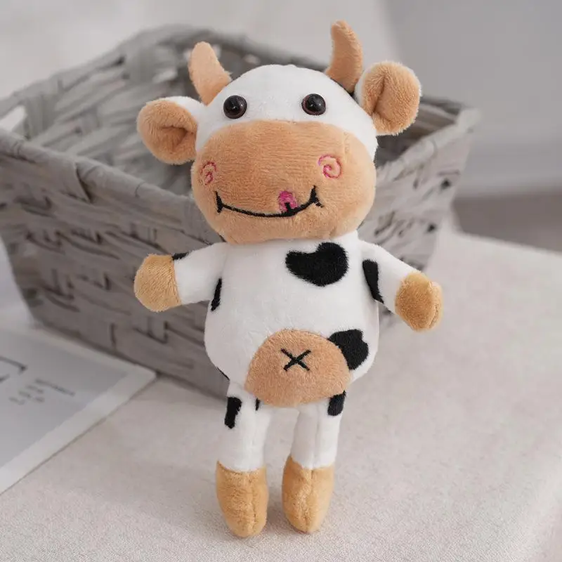 Calf pendant doll Internet celebrity cute flower cow plush doll pendant schoolbag cute ugly cute backpack keychain
