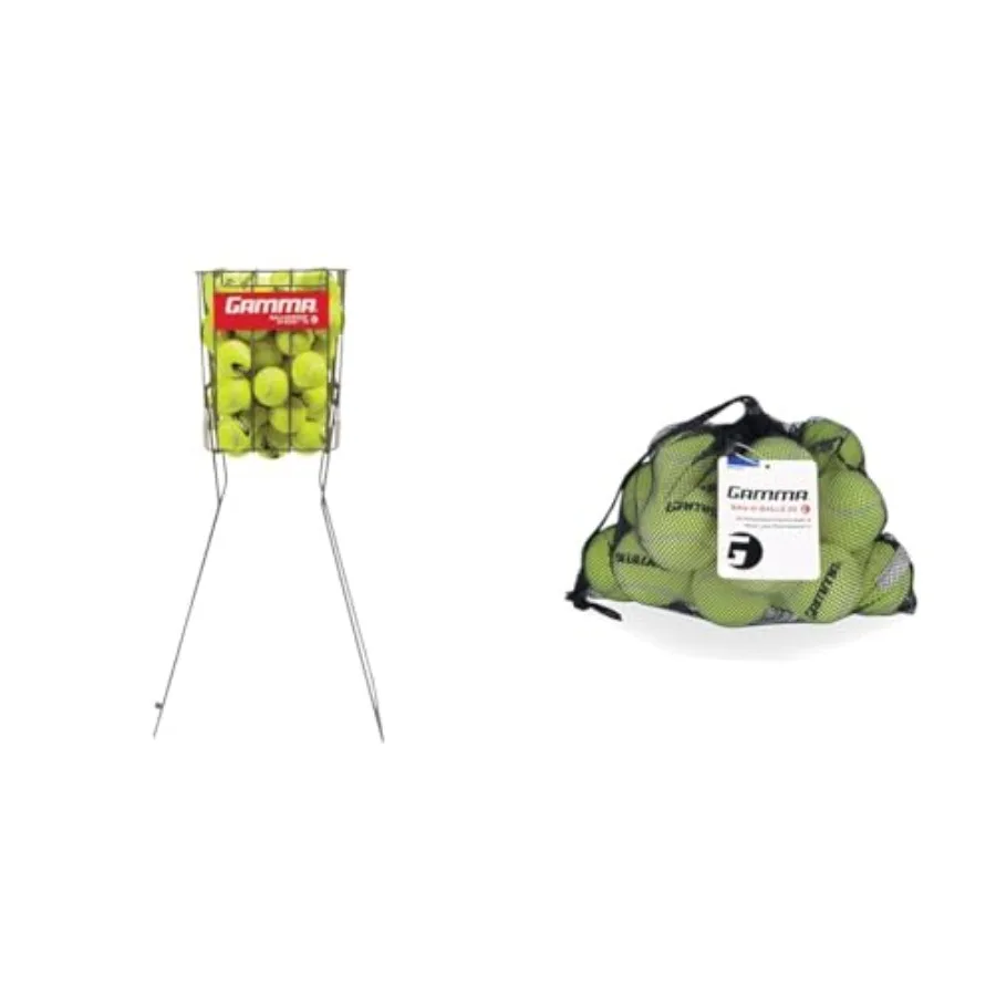 

Sports Tennis Ball Hopper Hi-Rise 75 with 20 Pack Pressureless Tennis Balls and Mesh Bag