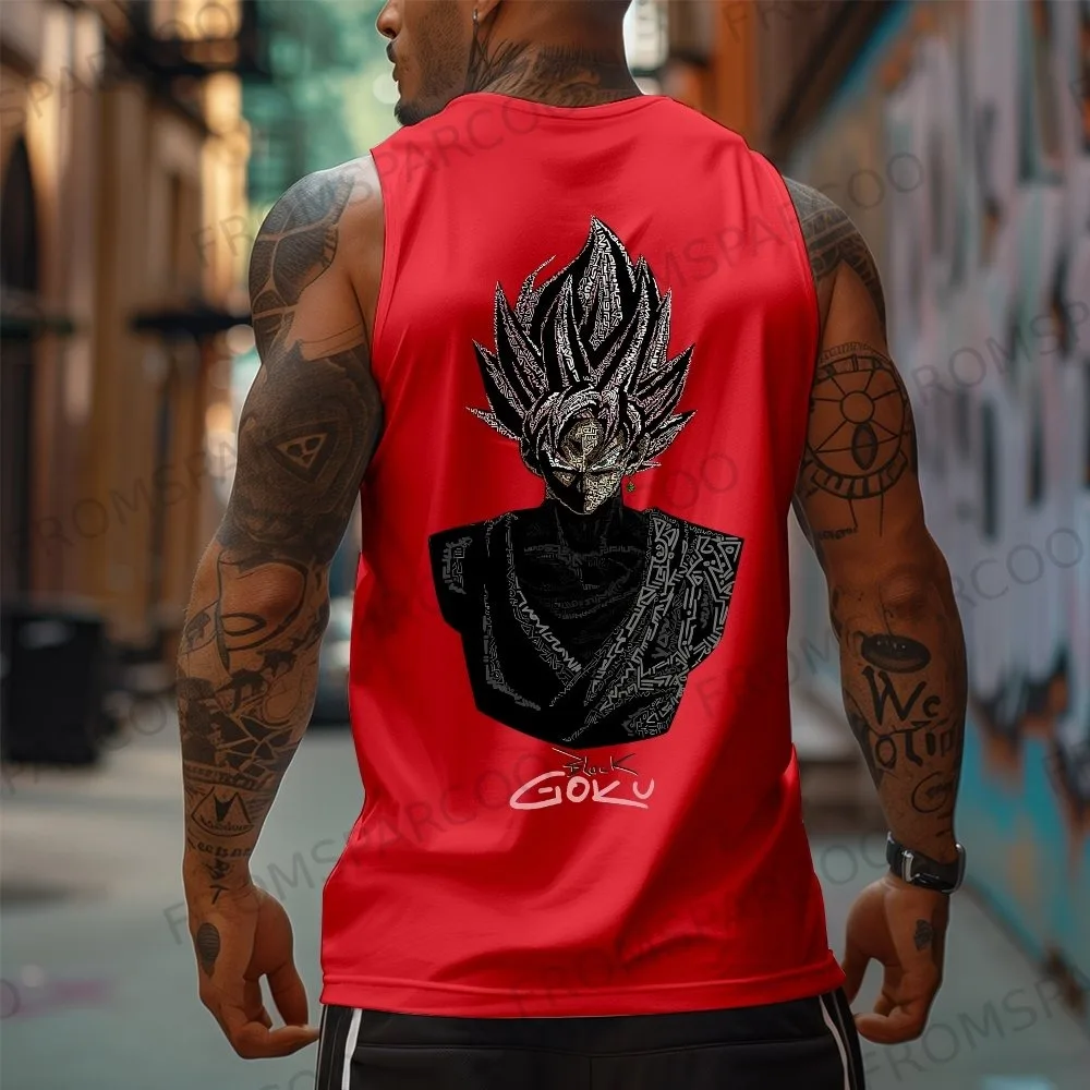 Dragon Ball Anime Goku Vegeta Peripheral Printed Pure Cotton Tank Top Men's and Women's Loose Sporty Summer Fashion Top