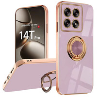 Plating Silicone Camera Protection Case For Xiaomi Mi 14T Pro 13T 12T 11T 14 13 Pro 12X 12 11 Lite Car Magnetic Ring Stand Cover