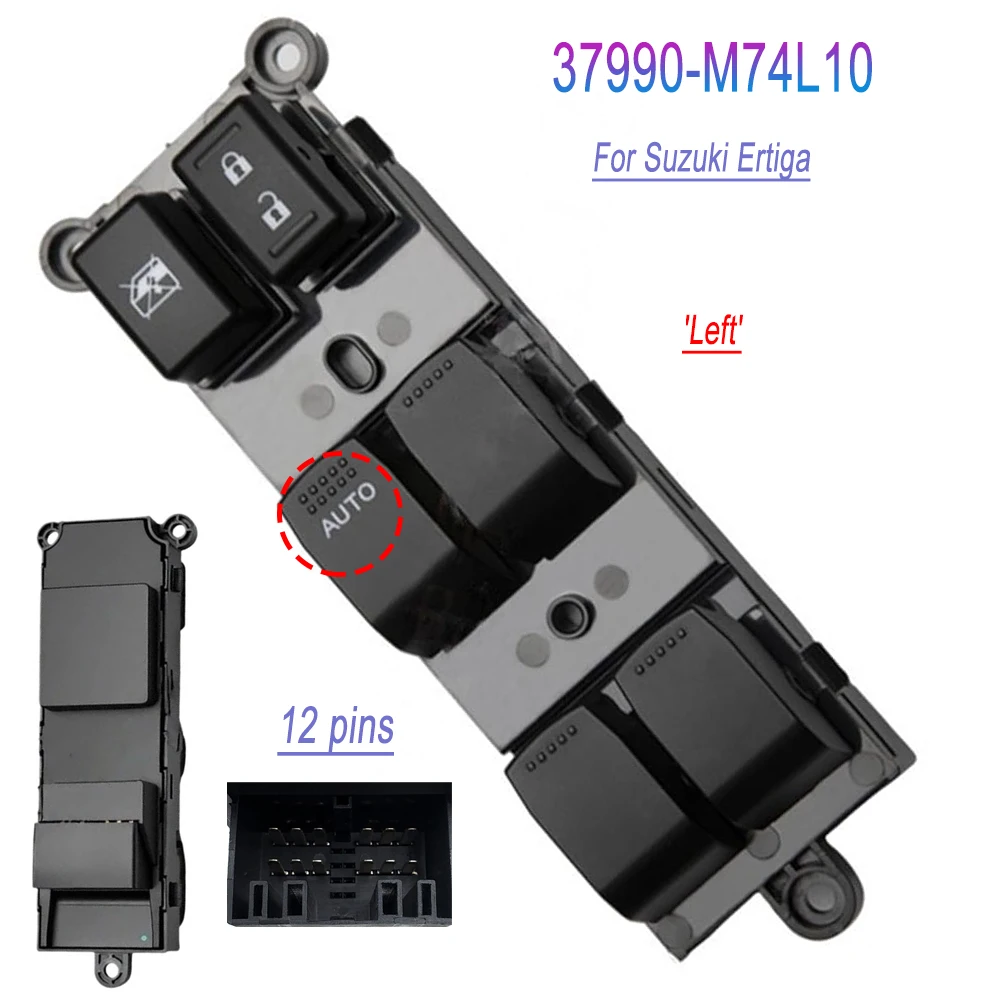 Power Window Master Switch Auto Electric Window Lift Control Button For Suzuki Ertiga Car Door Glass Lifter Switch 37990-M74L10