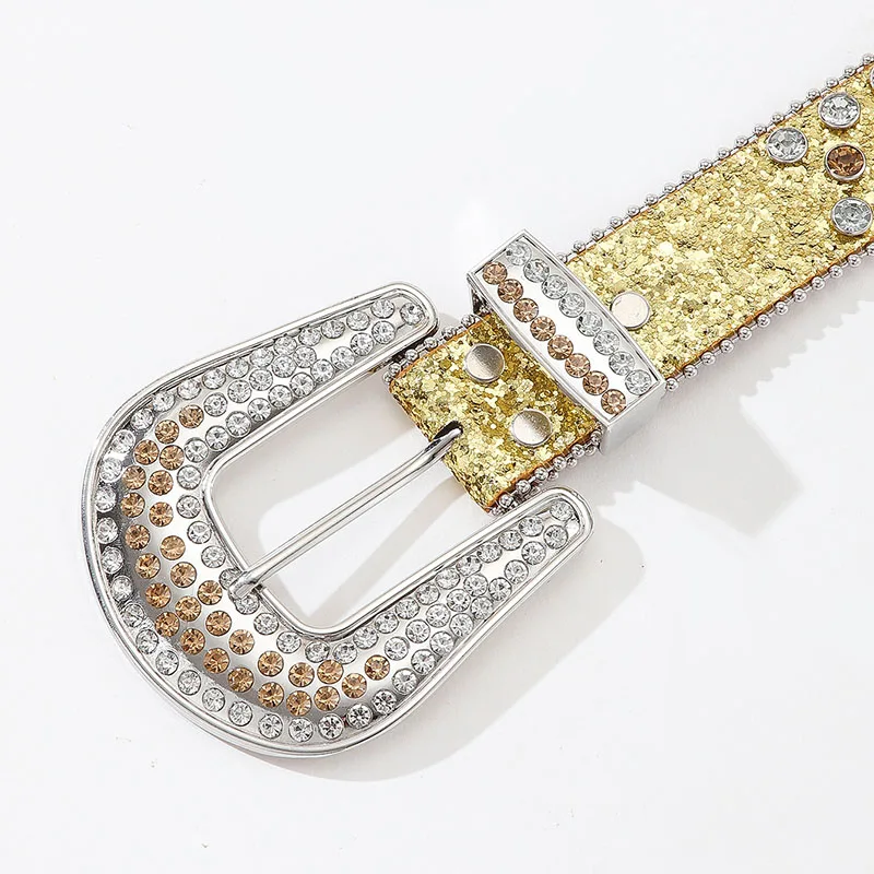Luxury Rhinestone Y2K Belts Fashion Sparkling Pu Leather  display picture 1