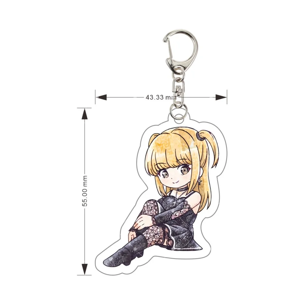 Anime Death Note Keychain Light Yagami Acrylic Keyring L Lawliet Misa Amane Ryuk Near Mello Rem Cute Chibi Bag Pendant Fan Gift