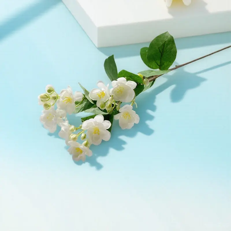 

Искусственный букет жасмина для свадебного декора, имитация цветов, украшение для дома, искусственный жасмин, реквизит