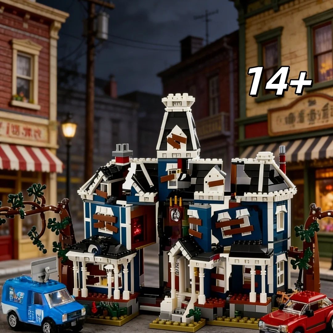 

Gothic retro manor assembled building blocks dark architectural model adult difficult collectible toys