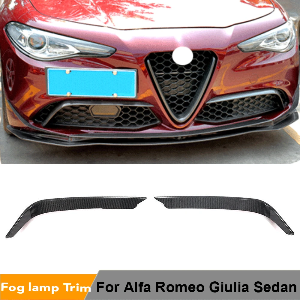 Front Fog Light Lamp Decoration Cover Trim Frame for Alfa Romeo Giulia Base Sedan 4-Door 2015 - 2020 Front Bumper Canards Fins