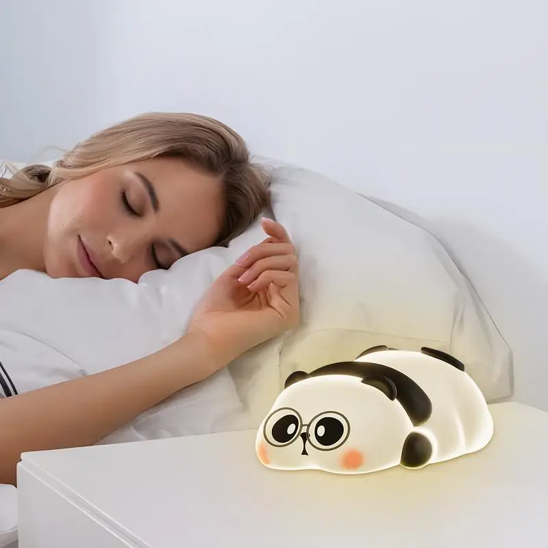 Bedside Tabletop Lamps LED Panda Atmosphere Lamp USB Charging Bedroom Night Light Ambient Night Light For Kid Room Desktop