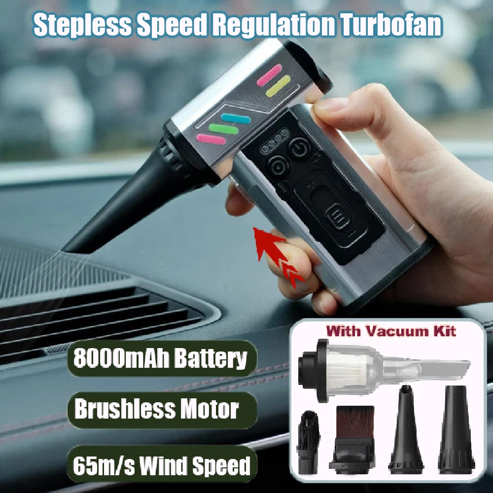 

65m/s Wind Mini Turbo Jet Fan Powerful Air Blower Stepless Speed Regulation Violent Fan Brushless Turbo Jet Blower Dust Removal