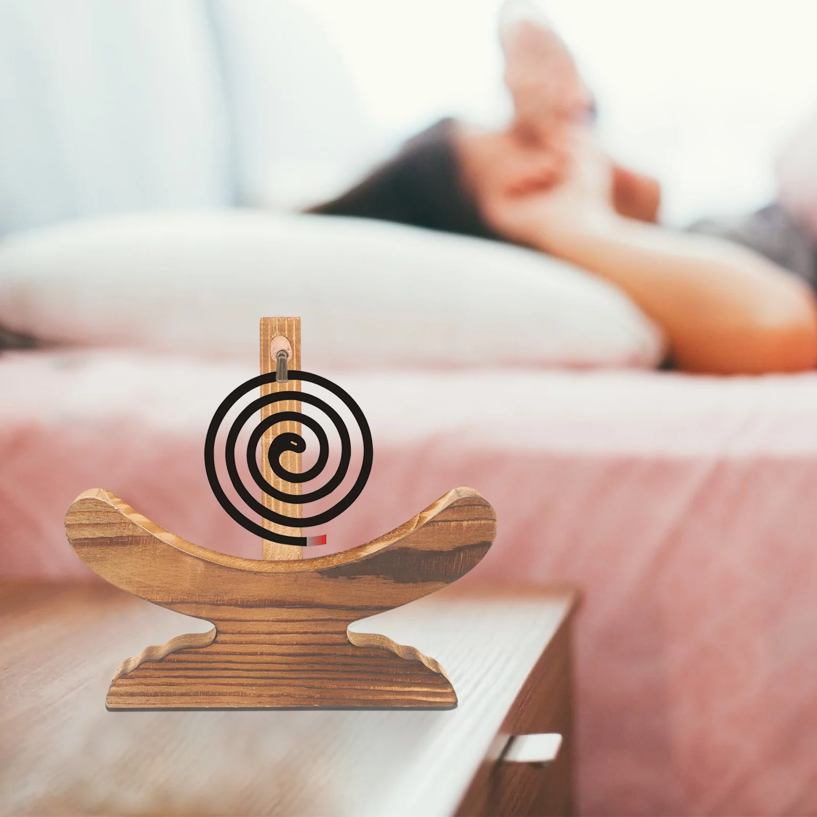 

Elegant Wood Incense Plate Sturdy Coil Rack Fireproof Tray for Indoor Outdoor Use Home Decor Gift Coil Tray Wood Incense Rack