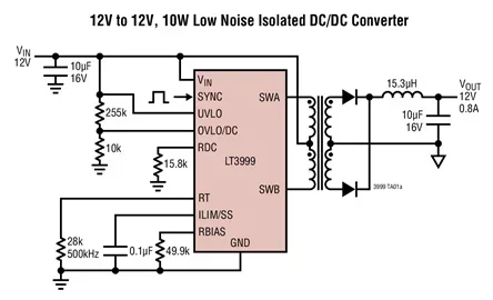 LT3999EDD LT3999IDD LT3999HDD LT3999 - Low Noise, 1A, 1MHz Push-Pull DC/DC Driver with Duty Cycle Control