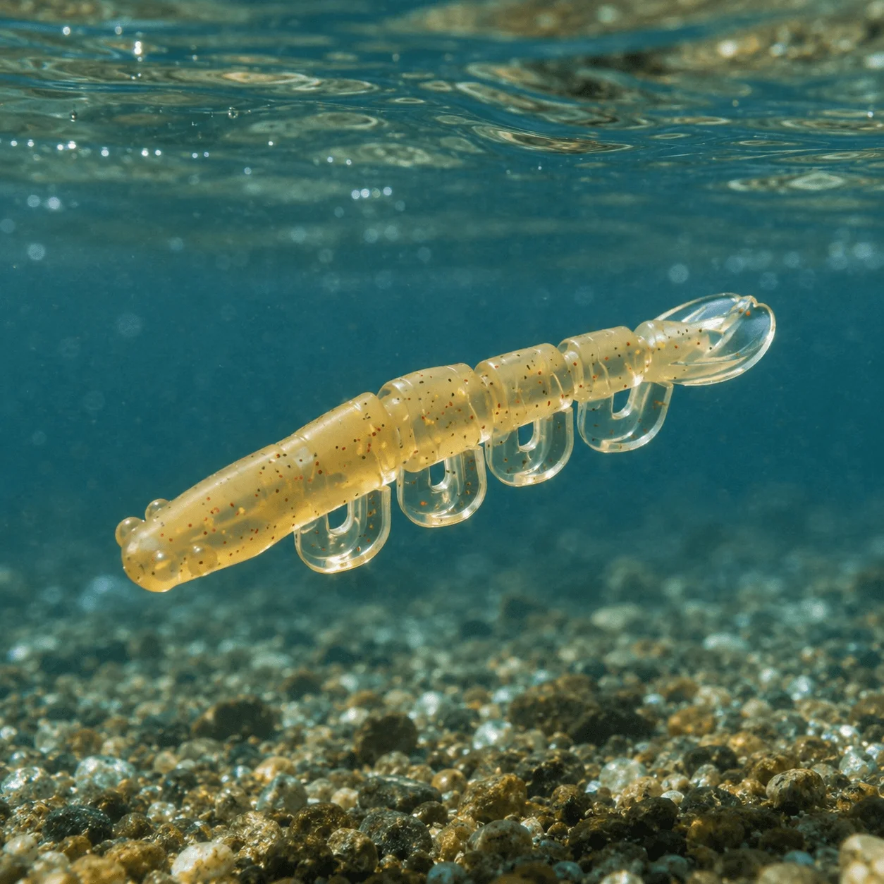 Gelenkiger Garnelen-Softköder 70mm 100mm 3,5g 6,8g Schwimmender Garnelenköder PVC Mehrteilig Leuchtend im Dunkeln Künstlicher Barsch-Angelköder – Detail 4