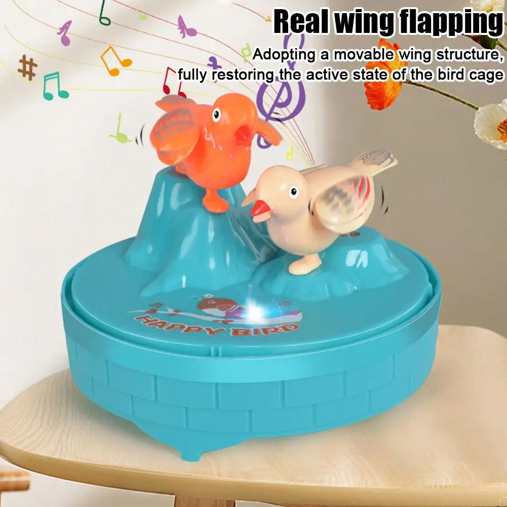 Mini jaula de pájaros de simulación electrónica para niños, juguete con sonido, voz realista, jaula para loros, juguete eléctrico para mascotas para niños