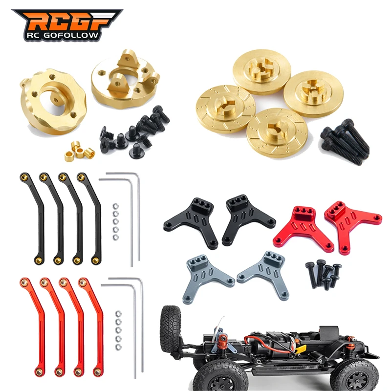 

RCGOFOLLOW RC Car Body Shell Brass Counterweight Wheel Hub Combiner Shock Absorber Links Rod for 1/18 Kyosho MINI-Z 4x4 Jimny