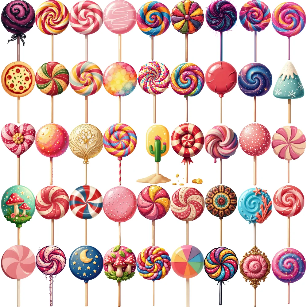 54pcs Creative Lollipop Temporary Tattoo Stickers Waterproof Body Art Arm Fake Tattoos Boys Girls Disposable Tattoo Stickers
