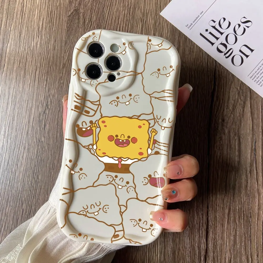 SquarePants S-SpongeBob Phone Case for Samsung Galaxy A73 A72 A71 A54 A53 A52 A52S A51 A50 A34 A33 A32 A23 A13 4G 5G Soft Cover